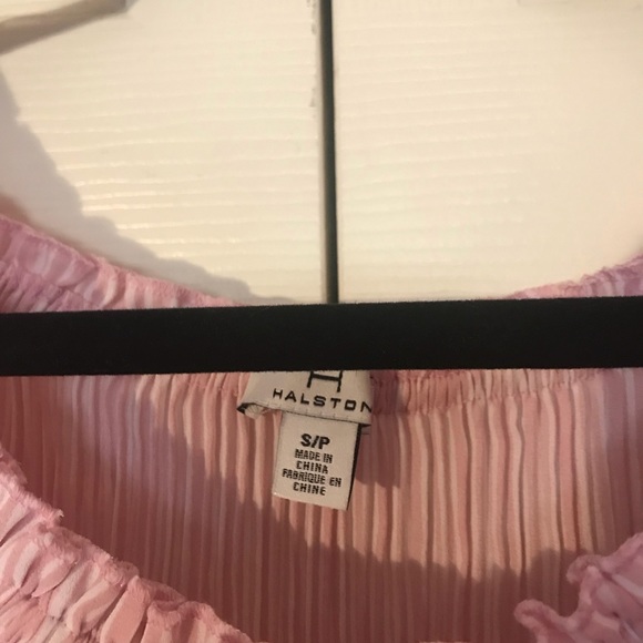 HALSTON Pleated 3/4 Bell Sleeve Top-SP - Picture 2 of 3